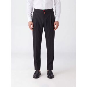 Kiton Men Kiton Pleated Tailored Trousers In Pure Virgin Wool With Belt Loops